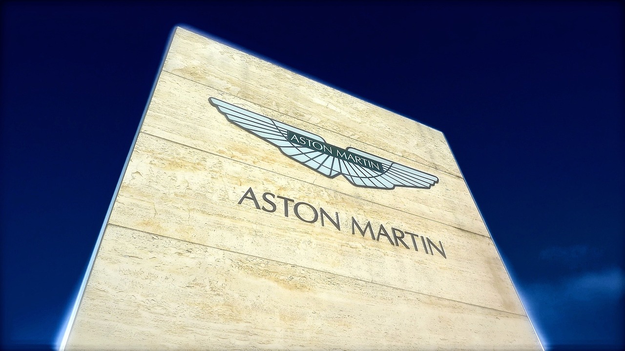 A large Aston Martin signage