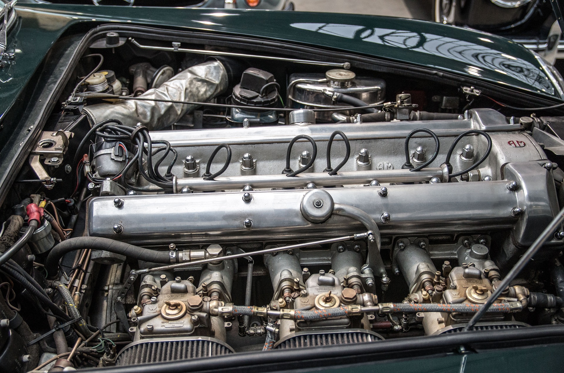 An exposed Aston Martin Engine